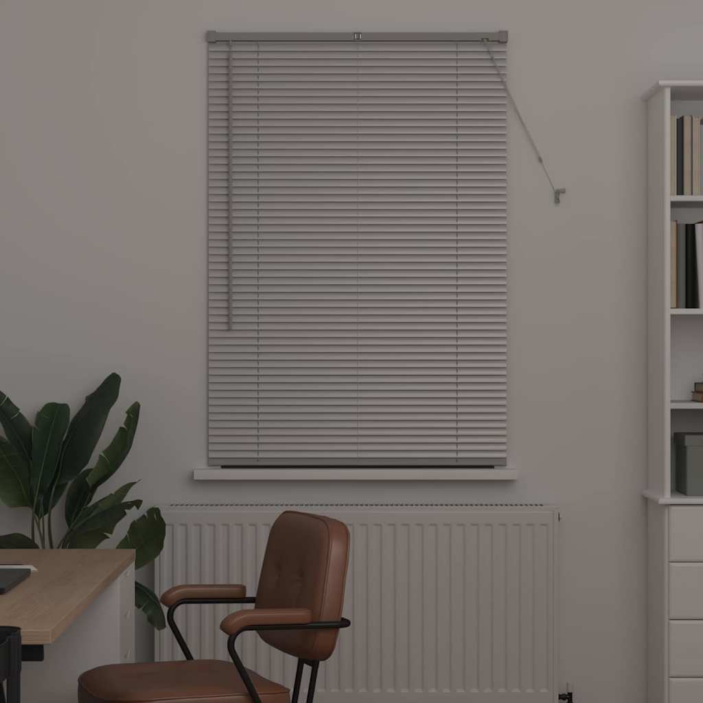 vidaXL Jaluzea pentru Fereastră cu perdele Manual Argintiu Aluminiu
