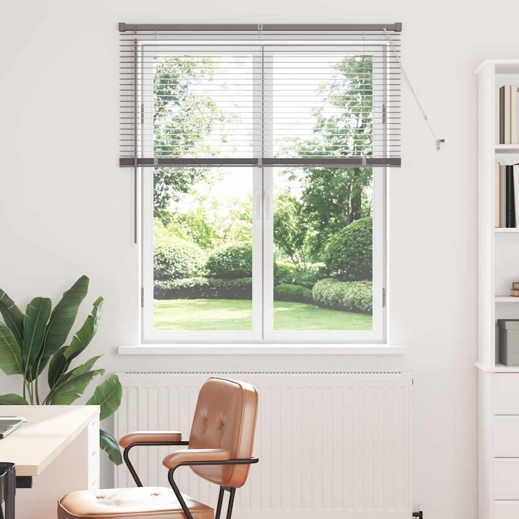 vidaXL Jaluzea pentru Fereastră cu perdele Manual Argintiu Aluminiu