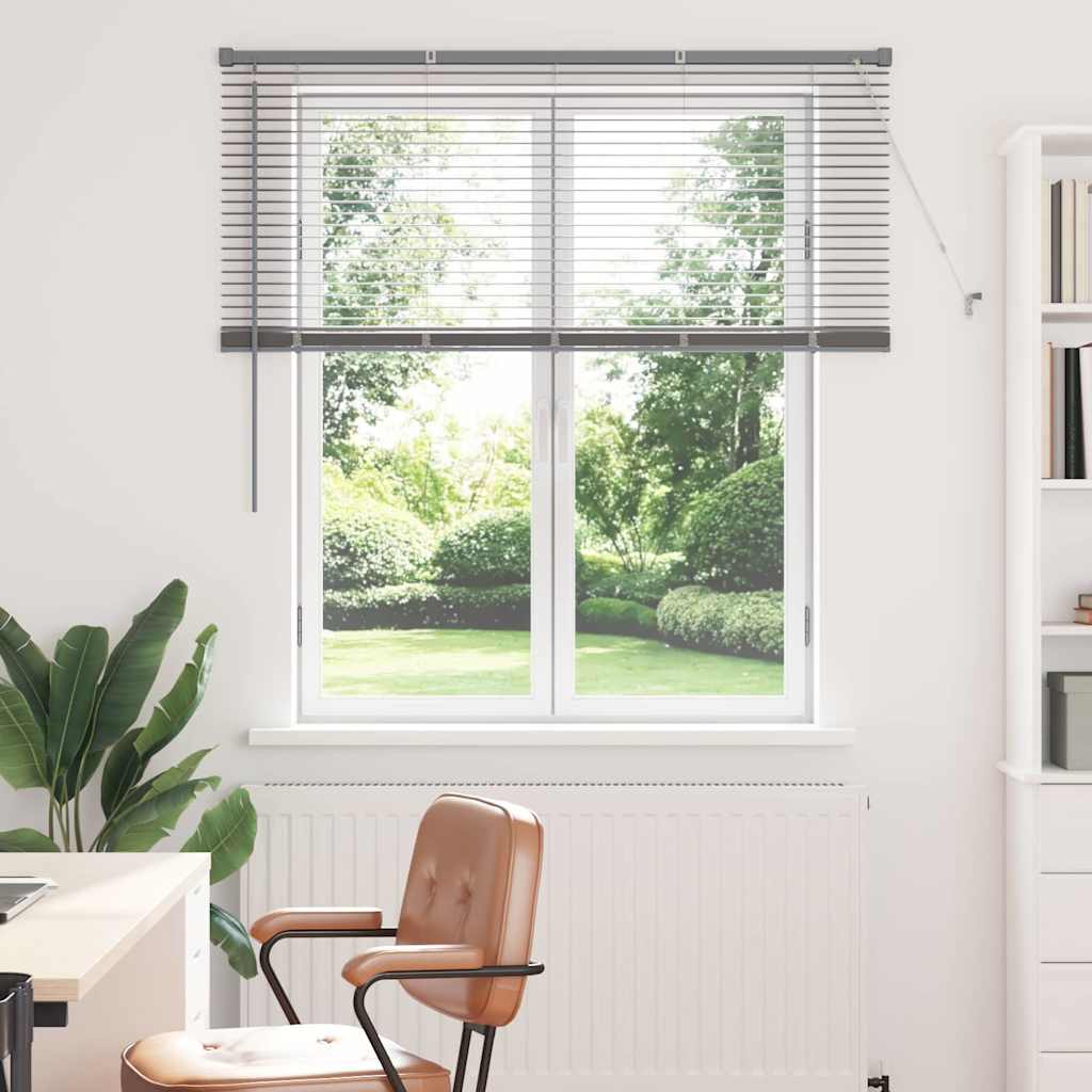 vidaXL Jaluzea pentru Fereastră cu perdele Manual Argintiu Aluminiu
