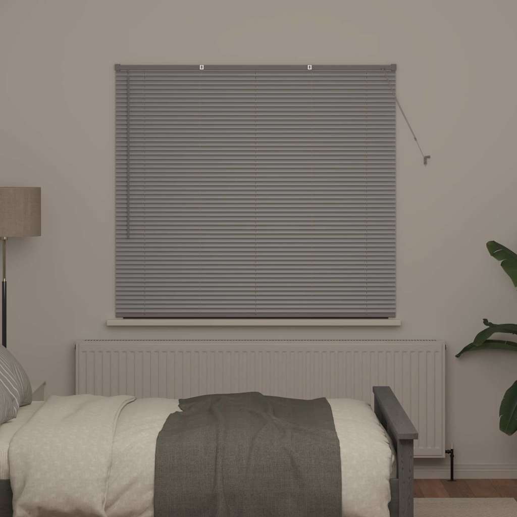 vidaXL Jaluzea pentru Fereastră cu perdele Manual Argintiu Aluminiu