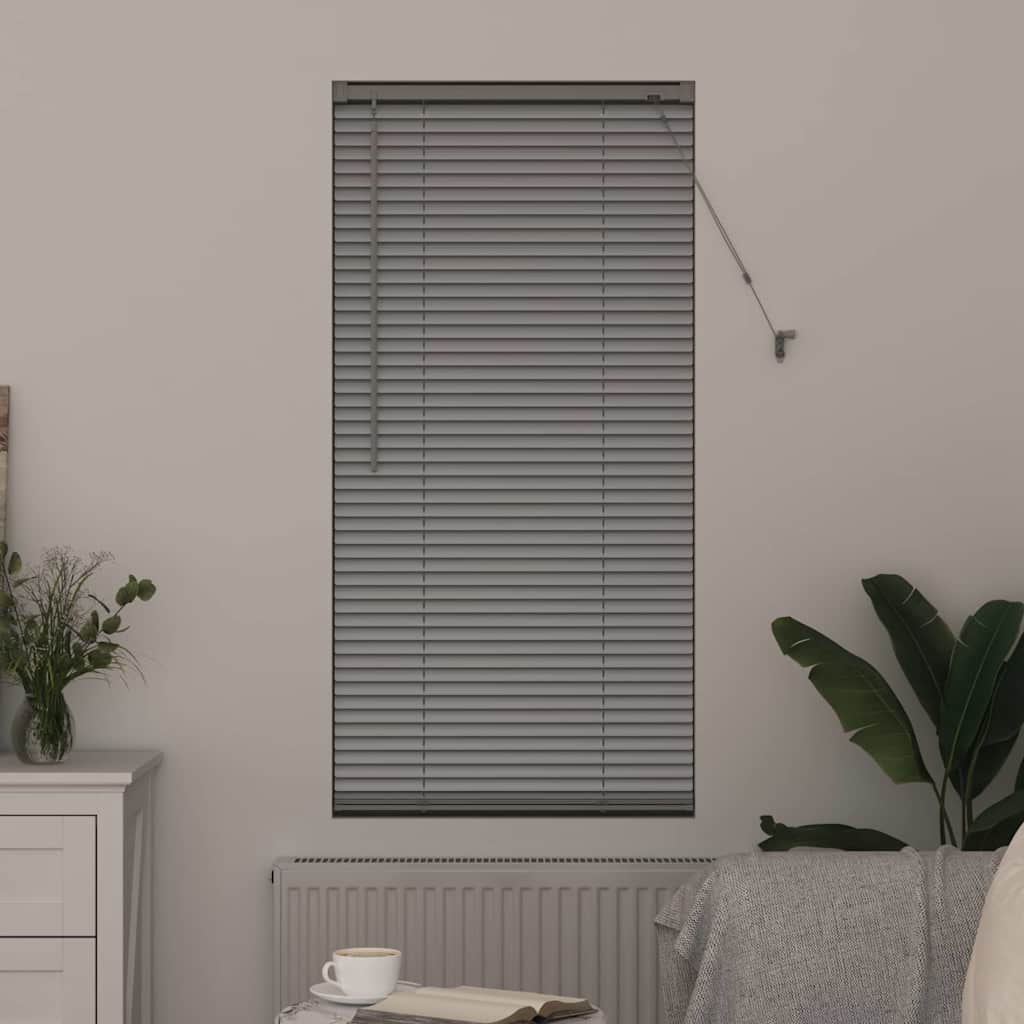 vidaXL Jaluzea pentru Fereastră cu perdele Manual Argintiu Aluminiu