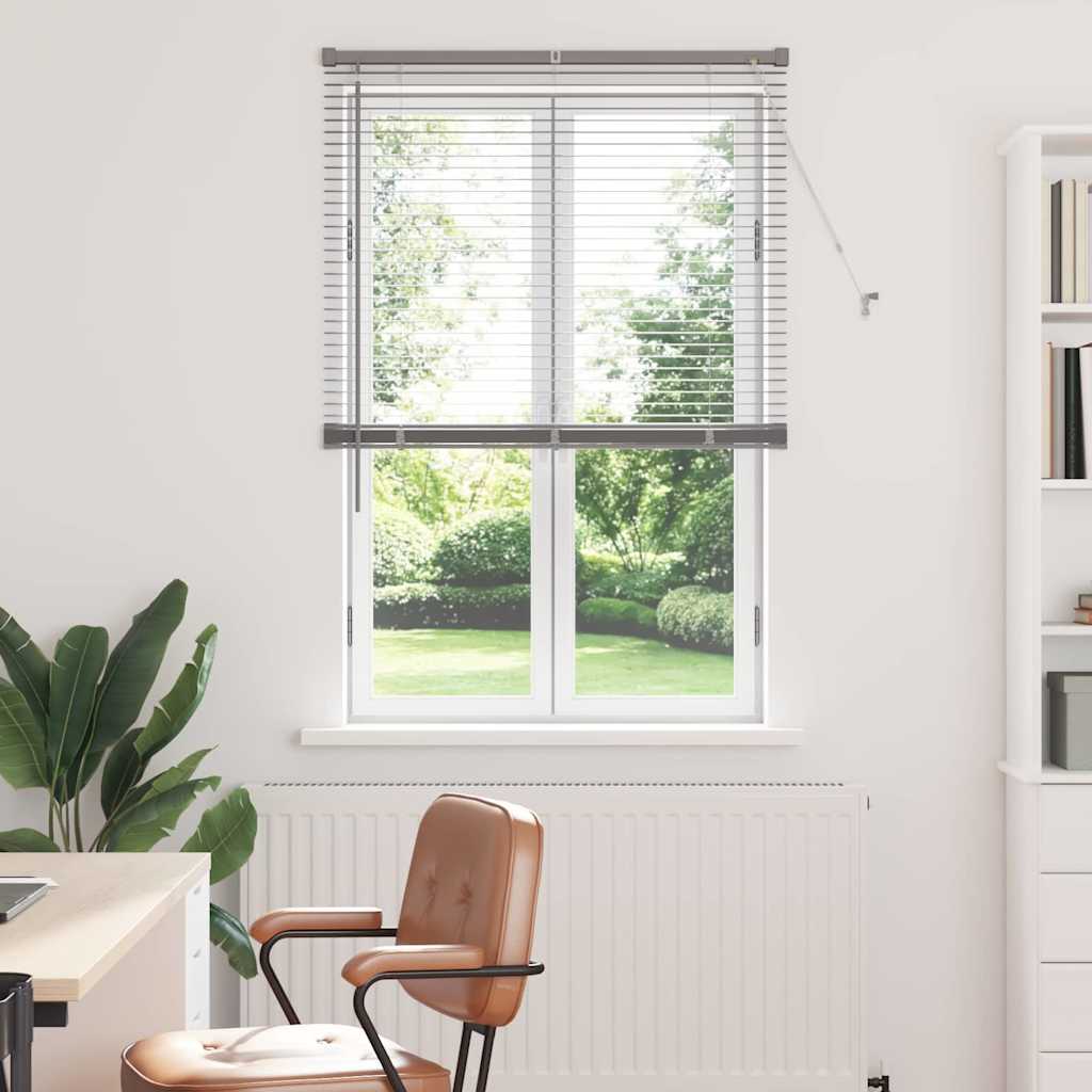 vidaXL Jaluzea pentru Fereastră cu perdele Manual Argintiu Aluminiu