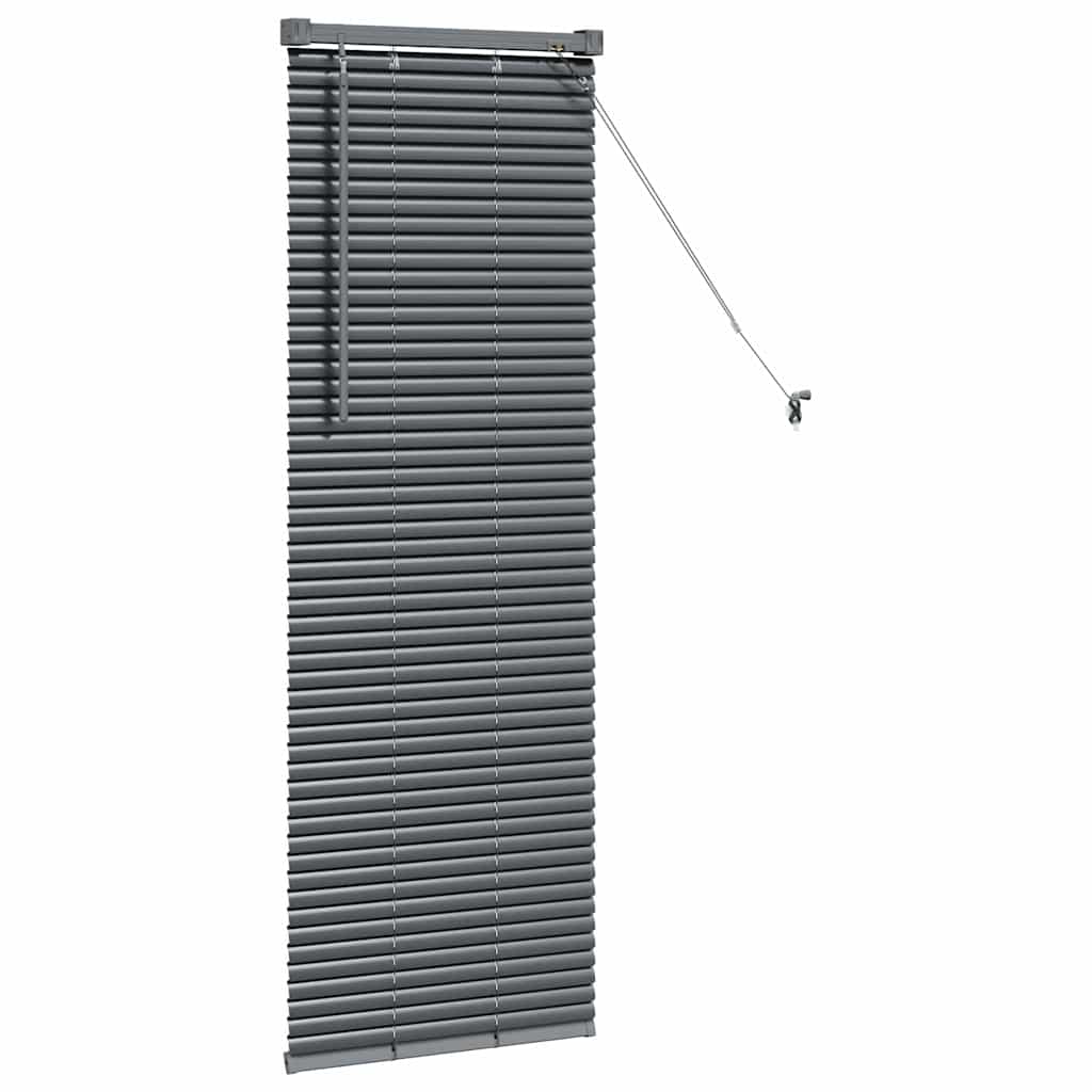 vidaXL Jaluzea pentru Fereastră cu perdele Manual Gri închis Aluminiu