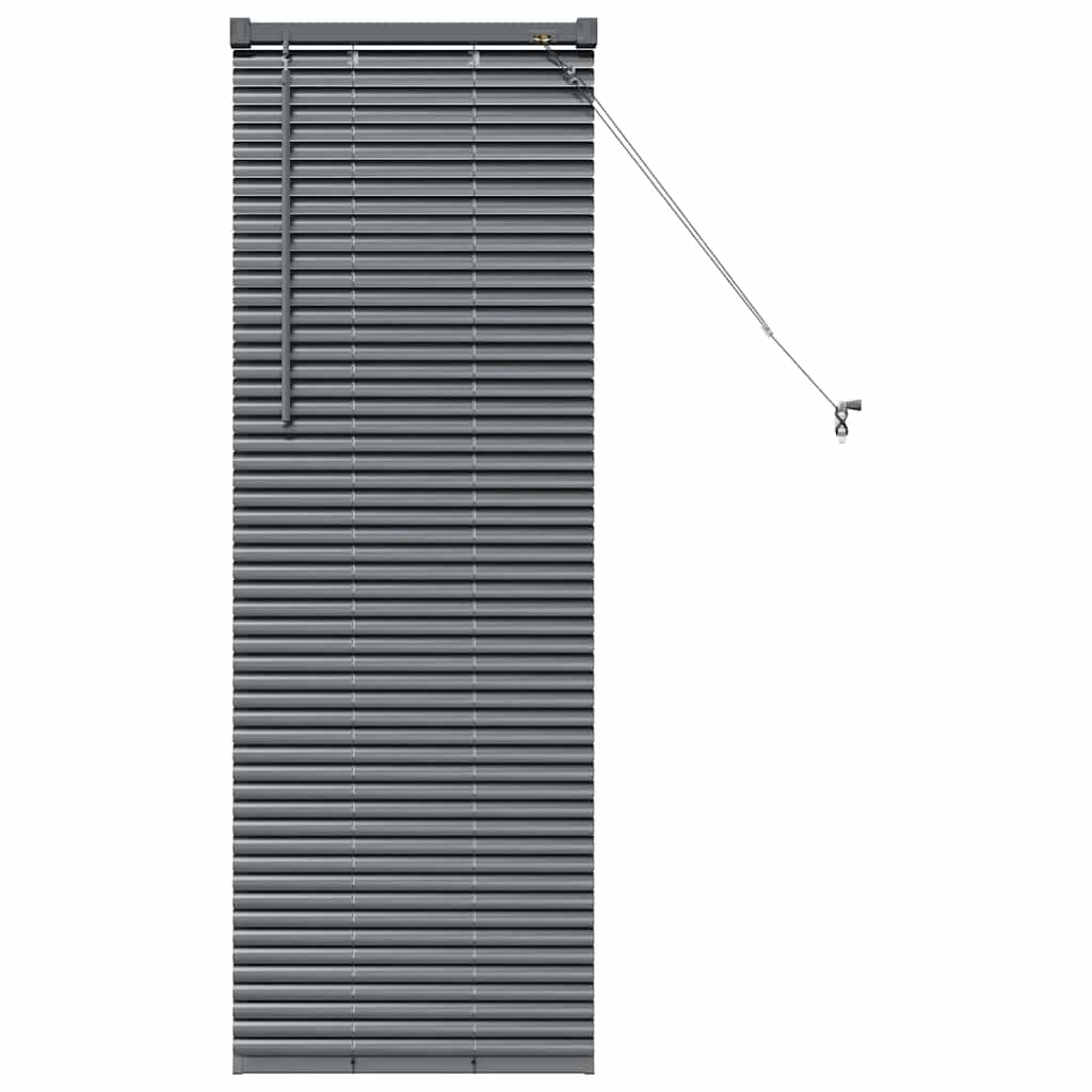 vidaXL Jaluzea pentru Fereastră cu perdele Manual Gri închis Aluminiu