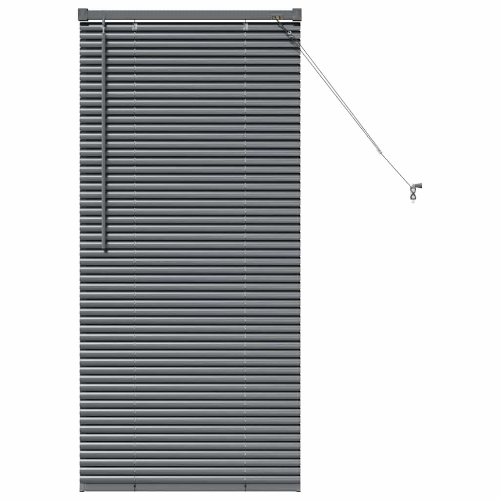 vidaXL Jaluzea pentru Fereastră cu perdele Manual Gri închis Aluminiu
