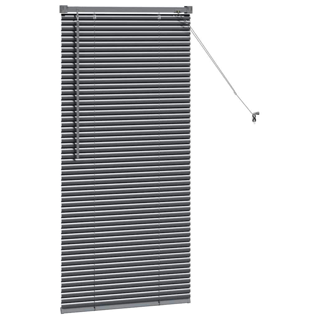 vidaXL Jaluzea pentru Fereastră cu perdele Manual Gri închis Aluminiu