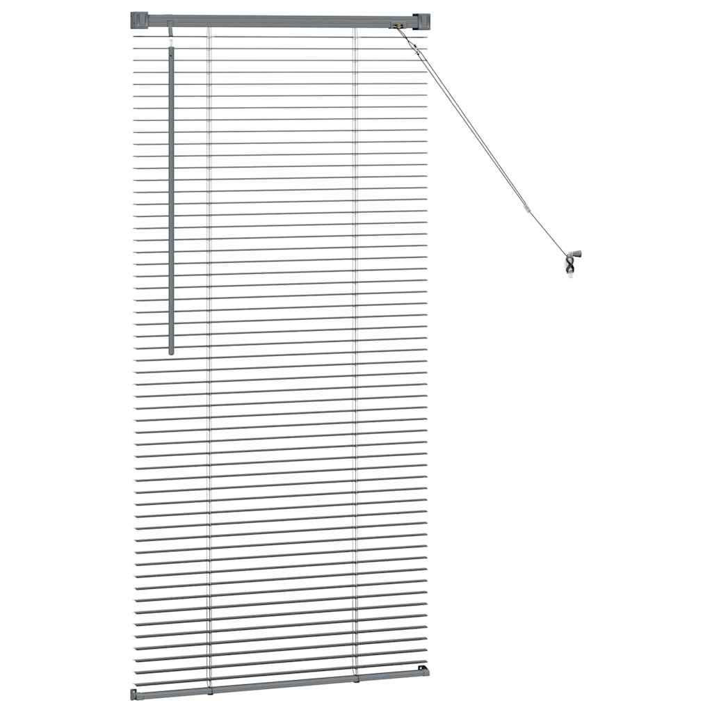 vidaXL Jaluzea pentru Fereastră cu perdele Manual Gri închis Aluminiu