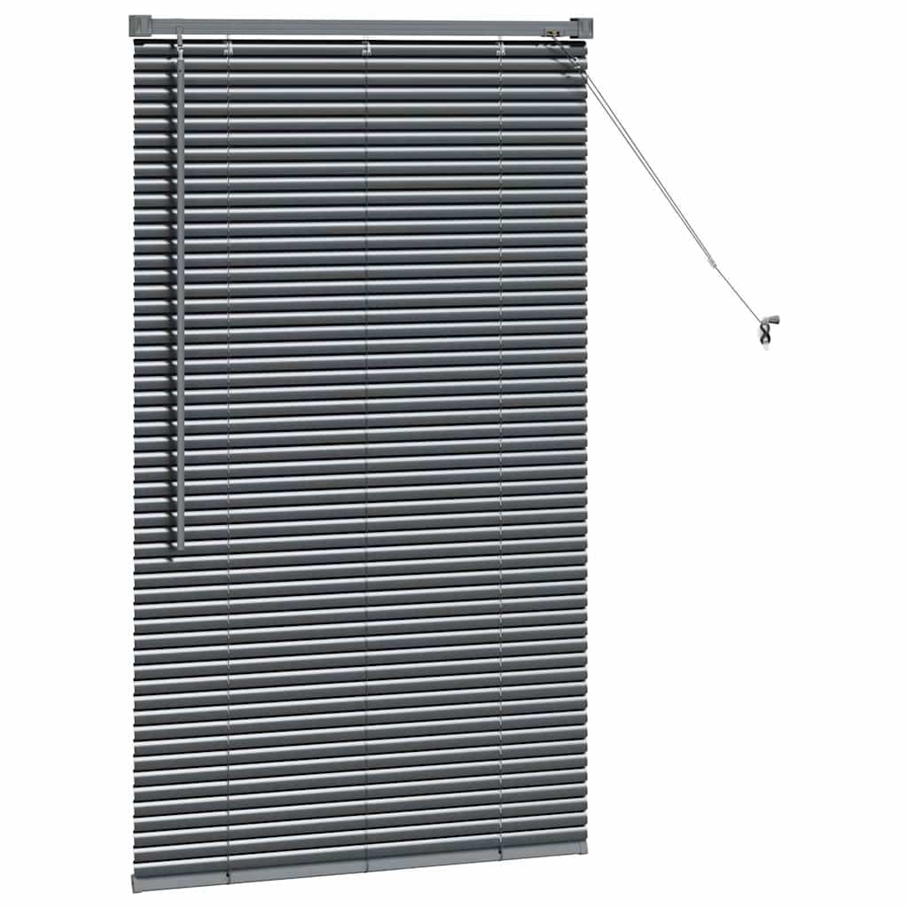 vidaXL Jaluzea pentru Fereastră cu perdele Manual Gri închis Aluminiu