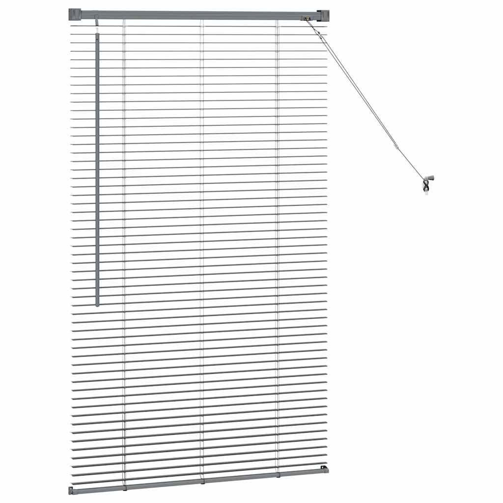 vidaXL Jaluzea pentru Fereastră cu perdele Manual Gri închis Aluminiu