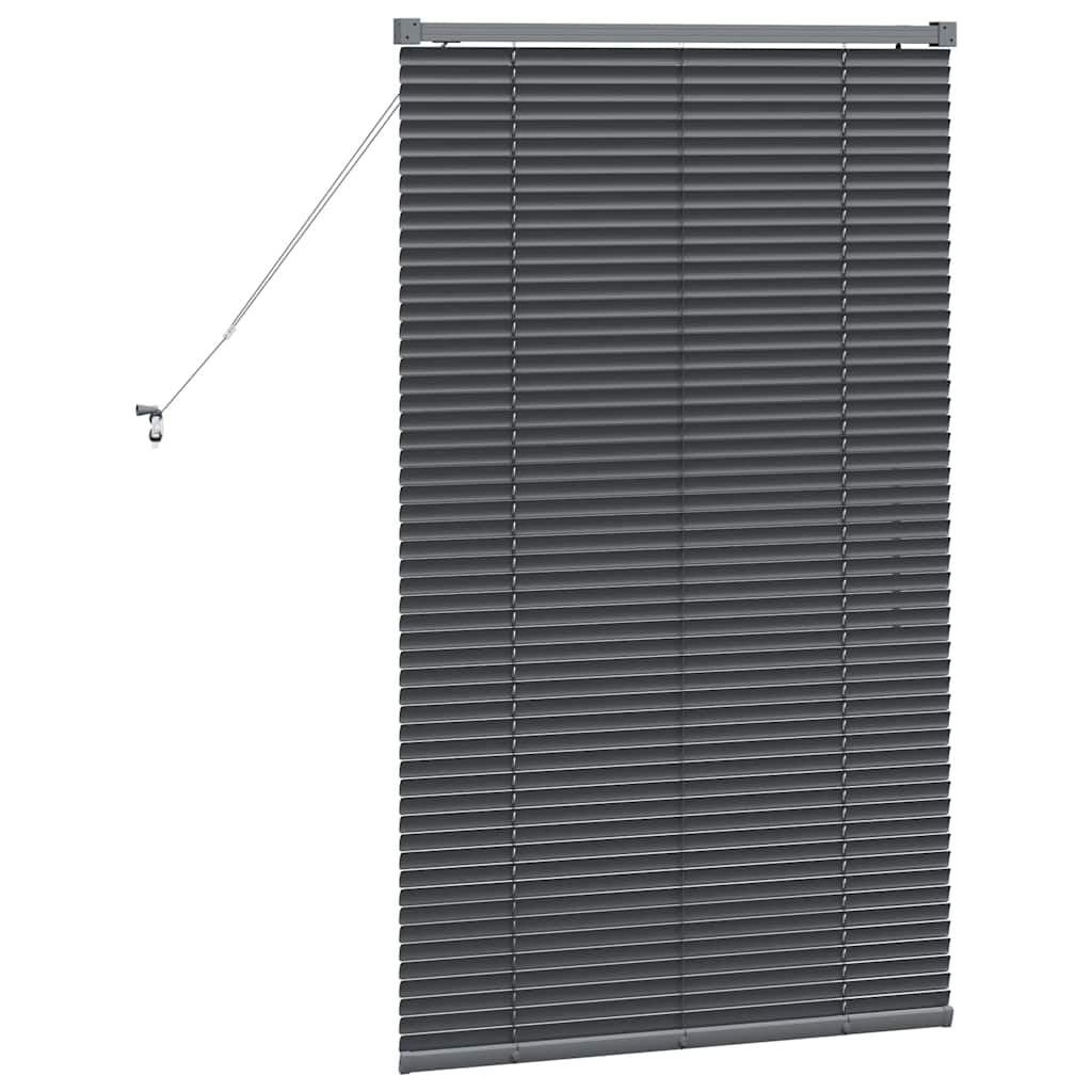 vidaXL Jaluzea pentru Fereastră cu perdele Manual Gri închis Aluminiu