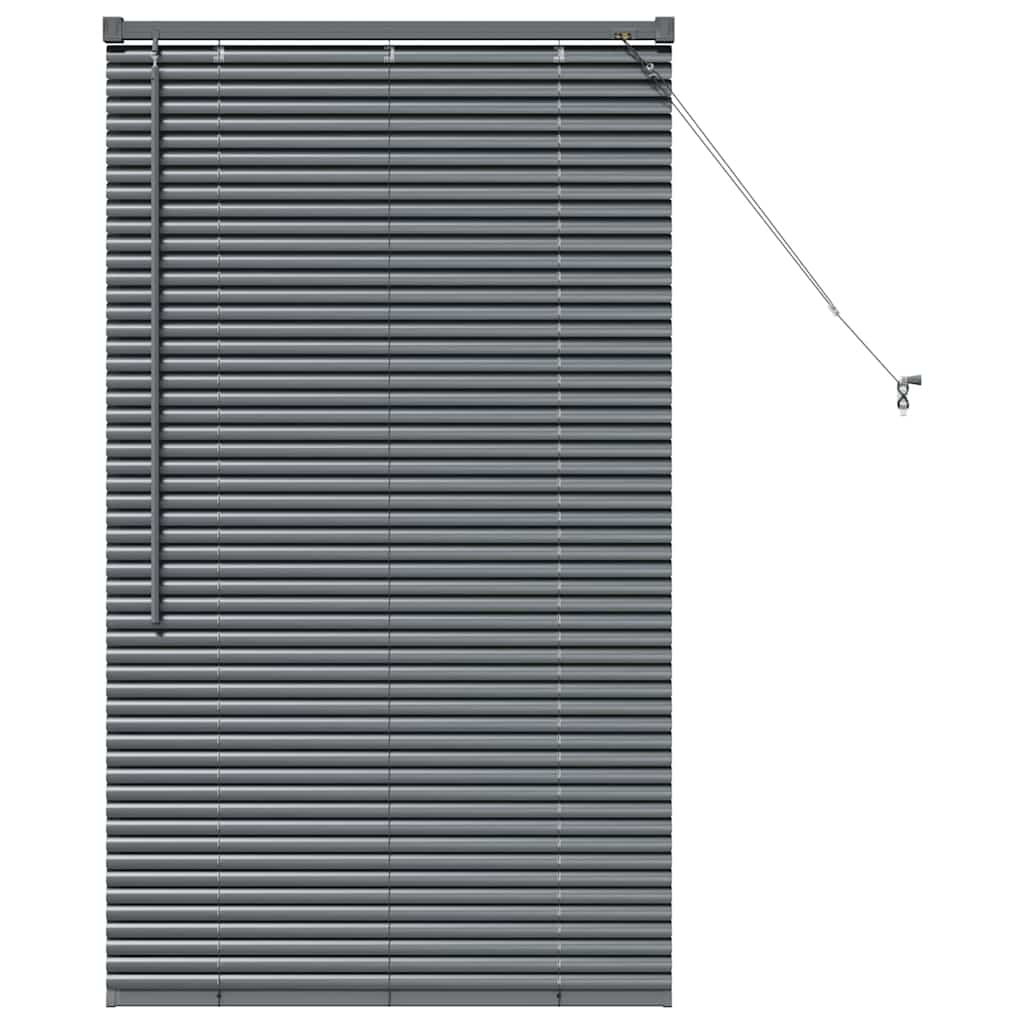 vidaXL Jaluzea pentru Fereastră cu perdele Manual Gri închis Aluminiu