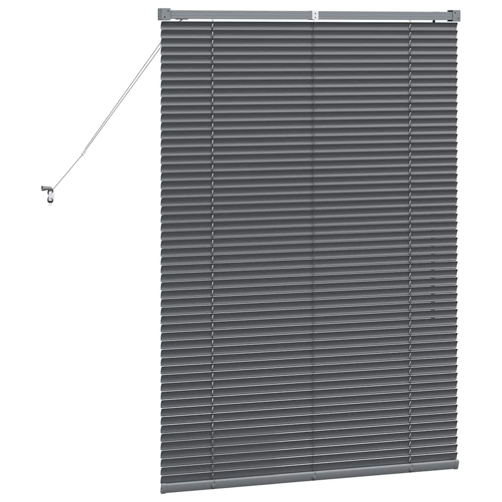 vidaXL Jaluzea pentru Fereastră cu perdele Manual Gri închis Aluminiu