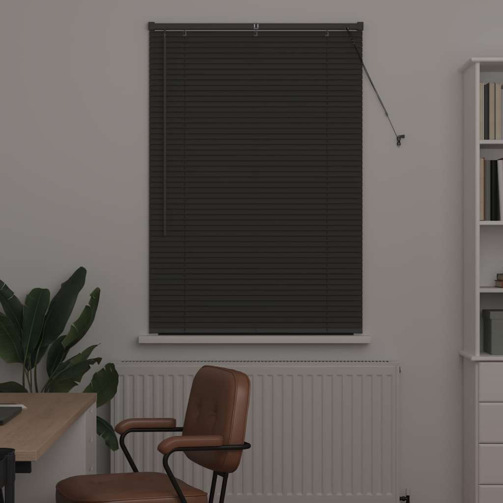 vidaXL Jaluzea pentru Fereastră cu perdele Manual Gri închis Aluminiu