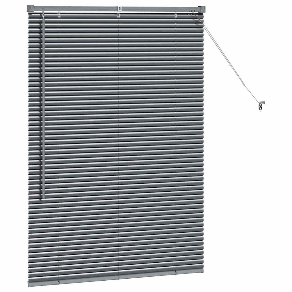 vidaXL Jaluzea pentru Fereastră cu perdele Manual Gri închis Aluminiu