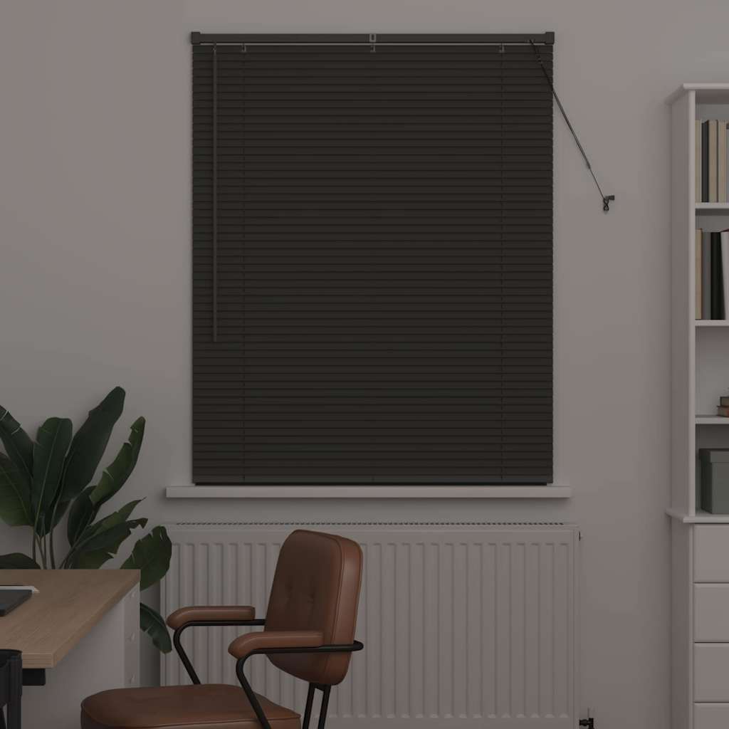 vidaXL Jaluzea pentru Fereastră cu perdele Manual Gri închis Aluminiu