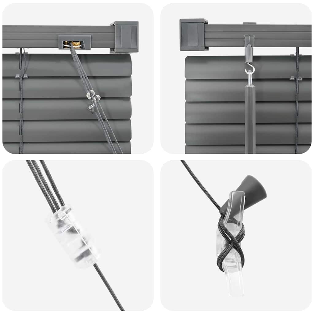 vidaXL Jaluzea pentru Fereastră cu perdele Manual Gri închis Aluminiu