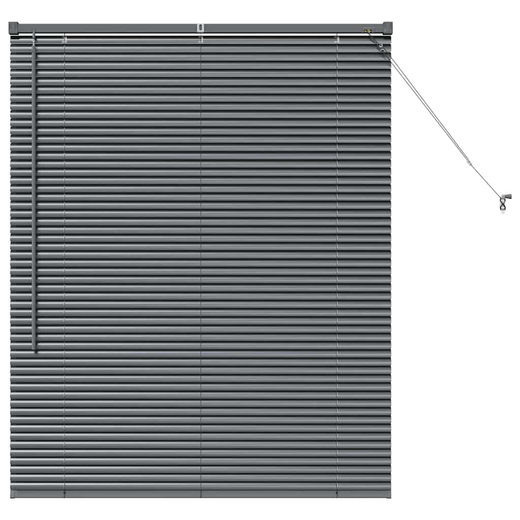 vidaXL Jaluzea pentru Fereastră cu perdele Manual Gri închis Aluminiu