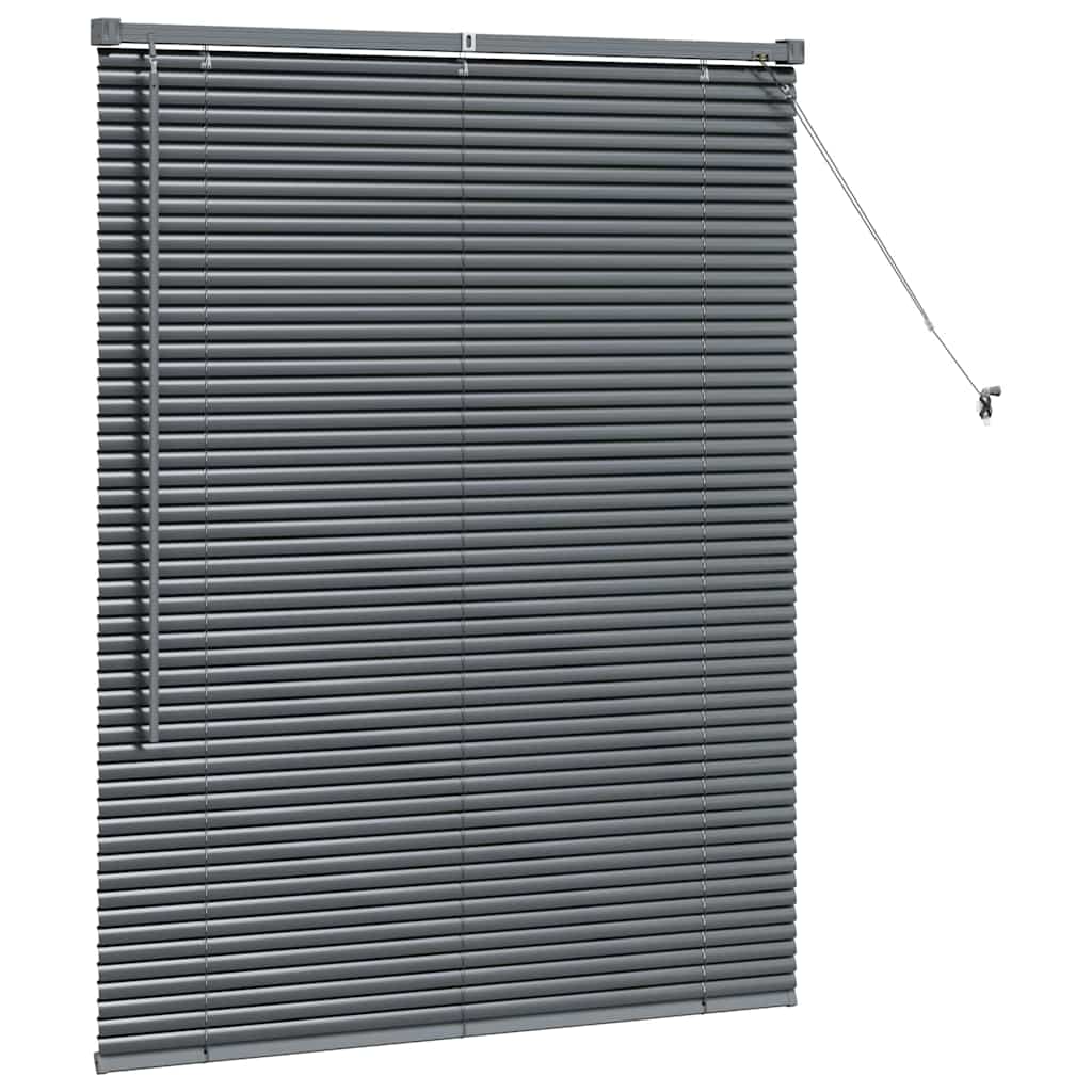 vidaXL Jaluzea pentru Fereastră cu perdele Manual Gri închis Aluminiu