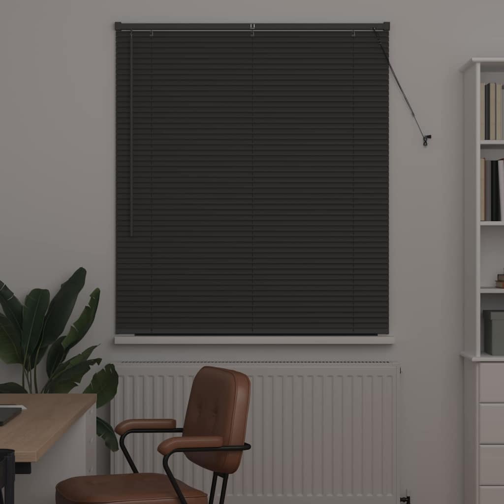 vidaXL Jaluzea pentru Fereastră cu perdele Manual Gri închis Aluminiu
