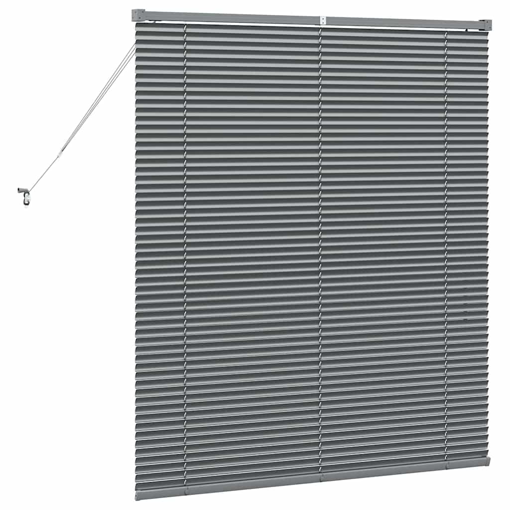 vidaXL Jaluzea pentru Fereastră cu perdele Manual Gri închis Aluminiu