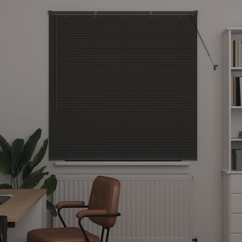 vidaXL Jaluzea pentru Fereastră cu perdele Manual Gri închis Aluminiu