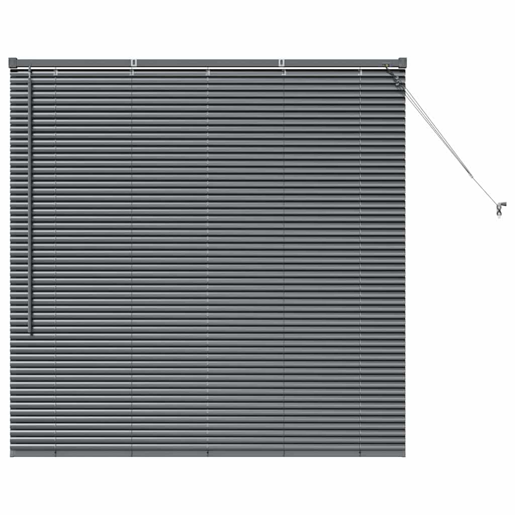 vidaXL Jaluzea pentru Fereastră cu perdele Manual Gri închis Aluminiu