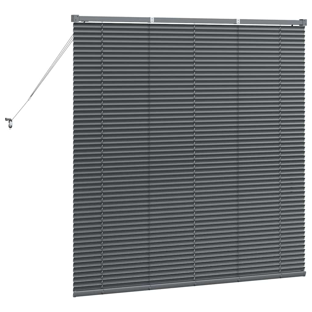 vidaXL Jaluzea pentru Fereastră cu perdele Manual Gri închis Aluminiu