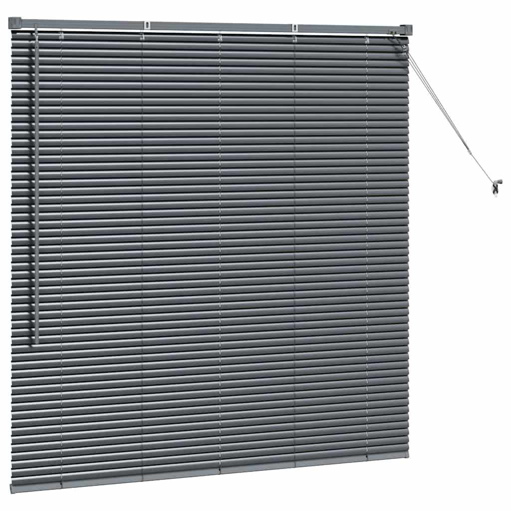 vidaXL Jaluzea pentru Fereastră cu perdele Manual Gri închis Aluminiu
