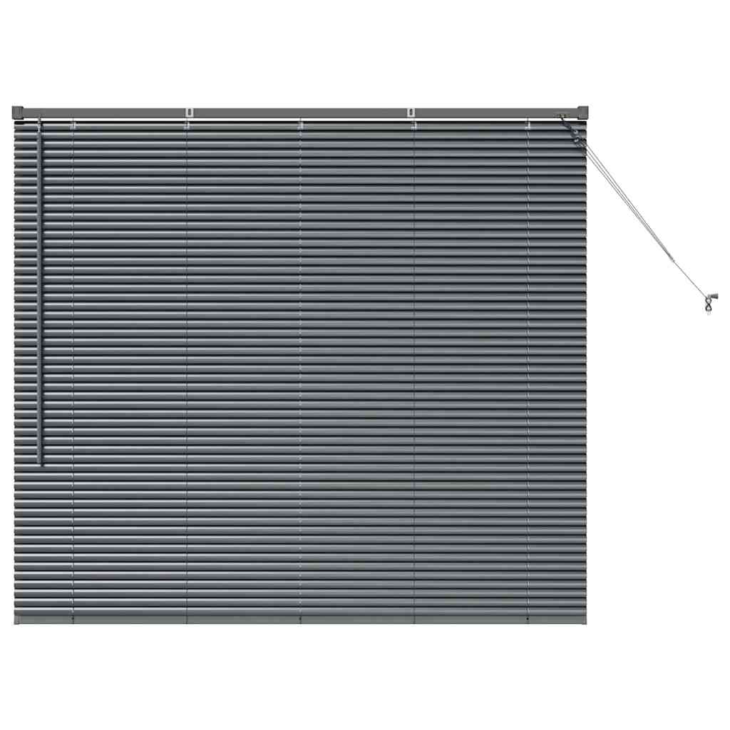 vidaXL Jaluzea pentru Fereastră cu perdele Manual Gri închis Aluminiu