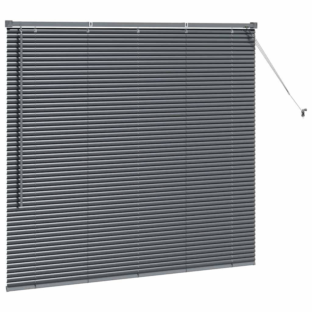 vidaXL Jaluzea pentru Fereastră cu perdele Manual Gri închis Aluminiu