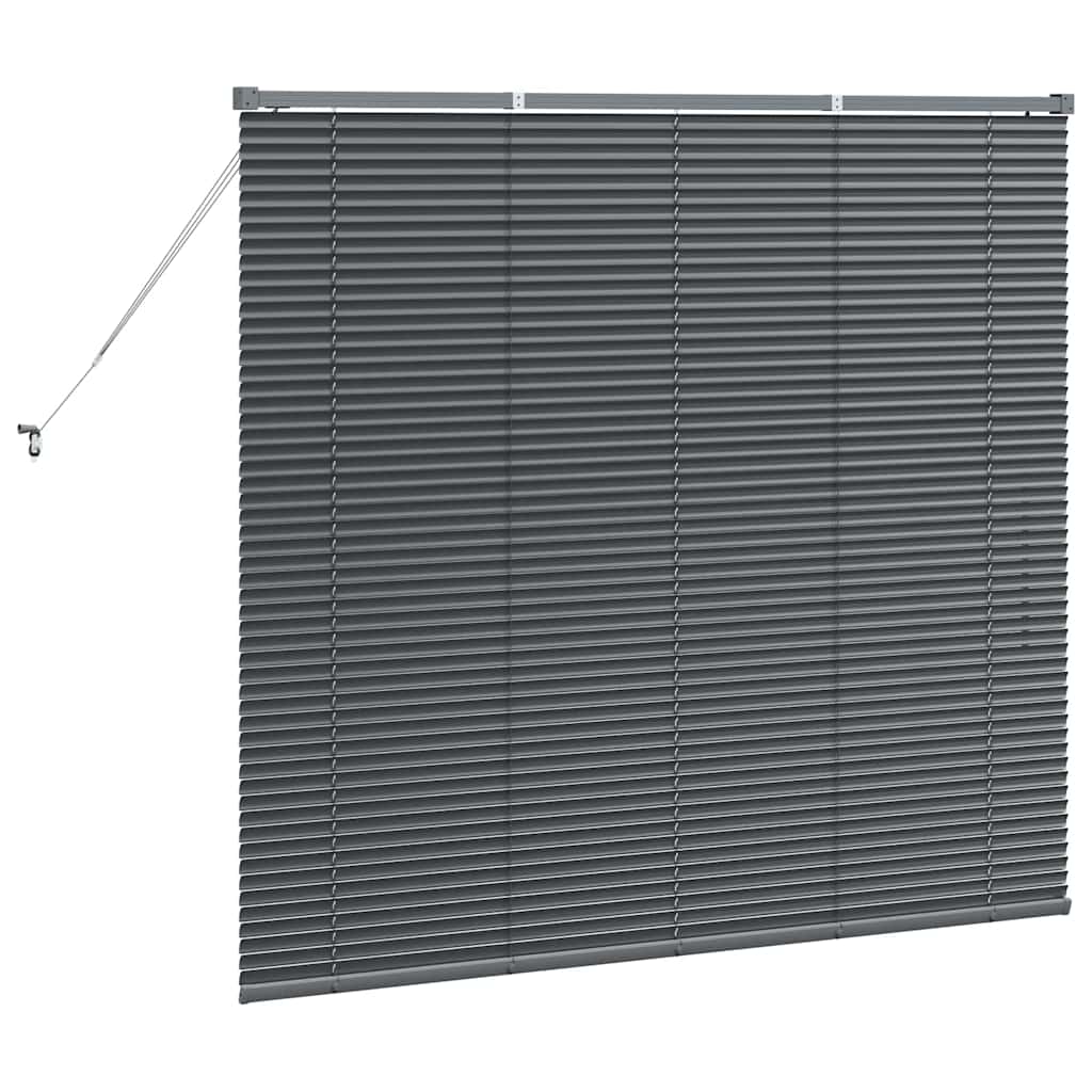 vidaXL Jaluzea pentru Fereastră cu perdele Manual Gri închis Aluminiu