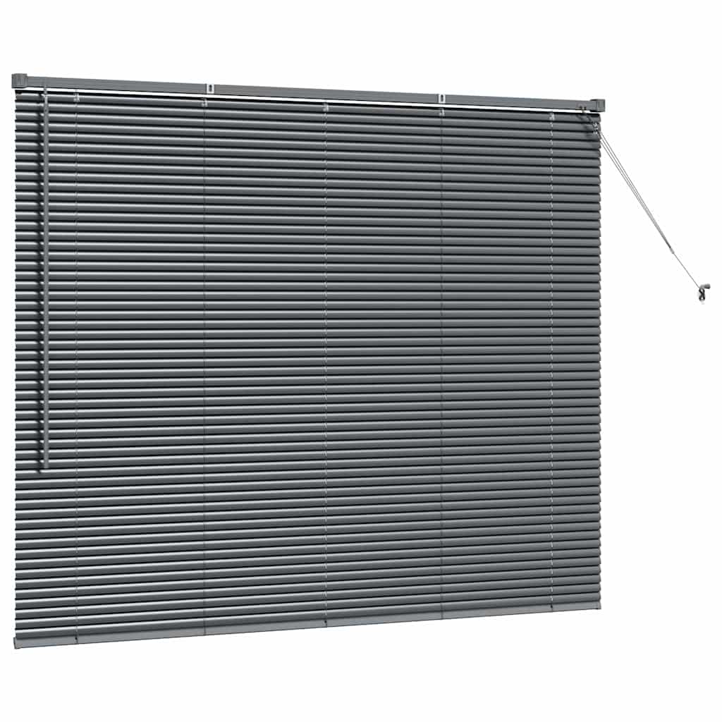 vidaXL Jaluzea pentru Fereastră cu perdele Manual Gri închis Aluminiu
