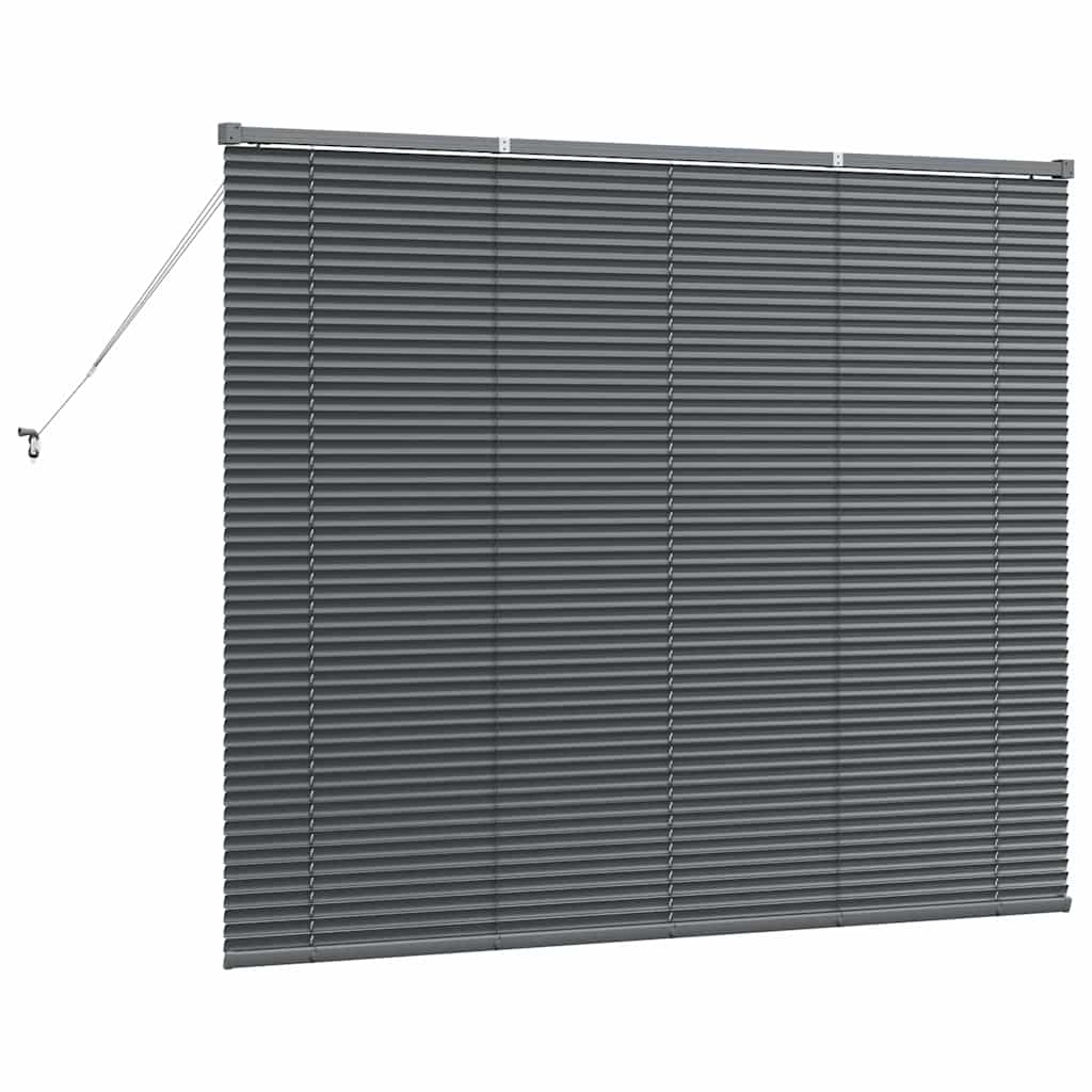 vidaXL Jaluzea pentru Fereastră cu perdele Manual Gri închis Aluminiu