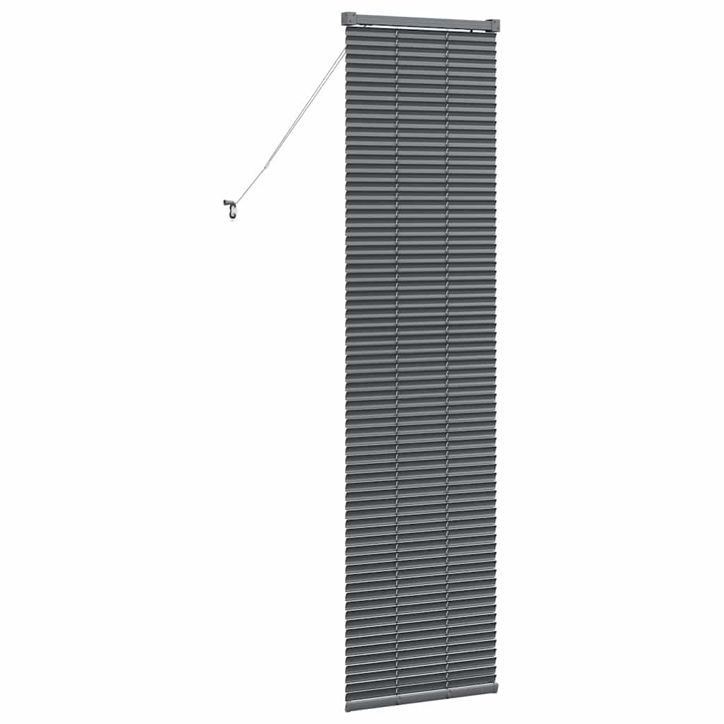 vidaXL Jaluzea pentru Fereastră cu perdele Manual Gri închis Aluminiu