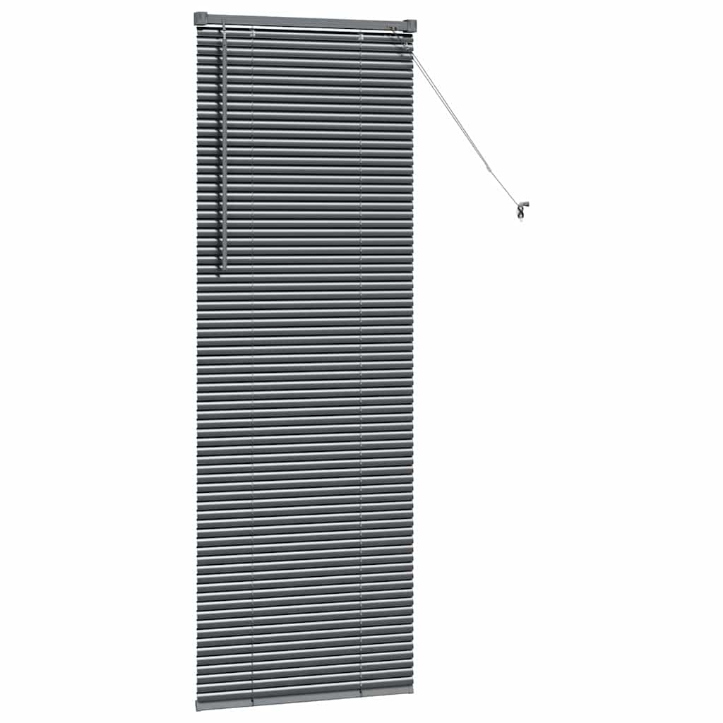 vidaXL Jaluzea pentru Fereastră cu perdele Manual Gri închis Aluminiu