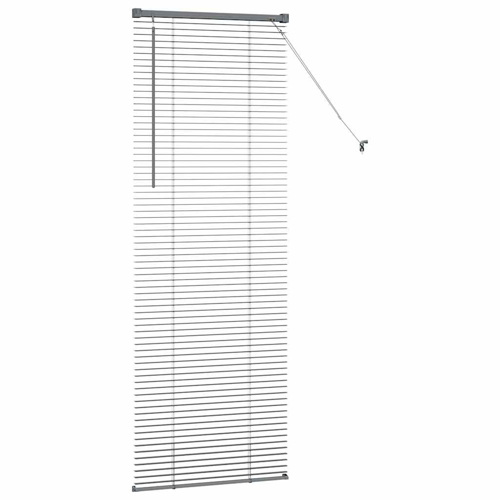 vidaXL Jaluzea pentru Fereastră cu perdele Manual Gri închis Aluminiu