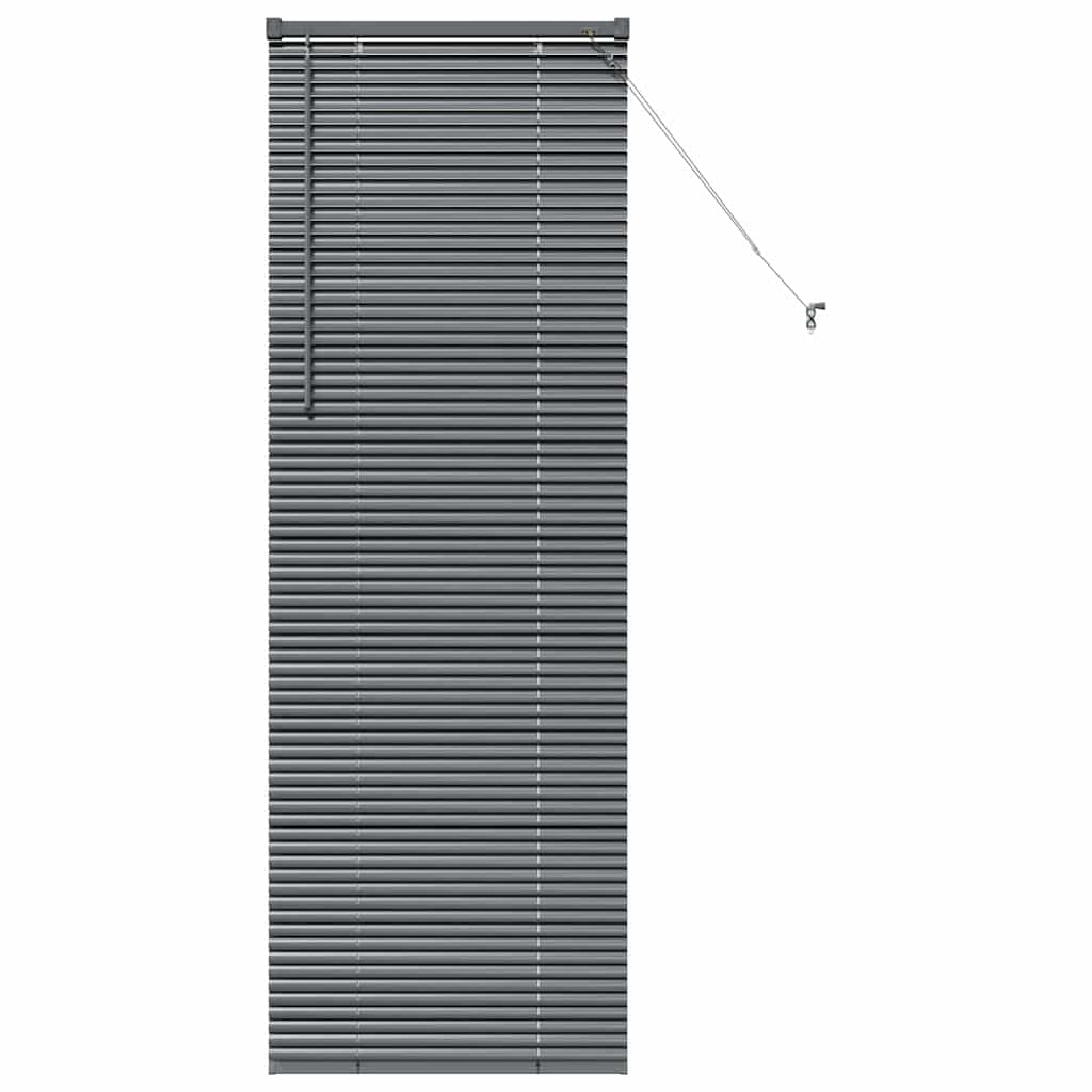 vidaXL Jaluzea pentru Fereastră cu perdele Manual Gri închis Aluminiu