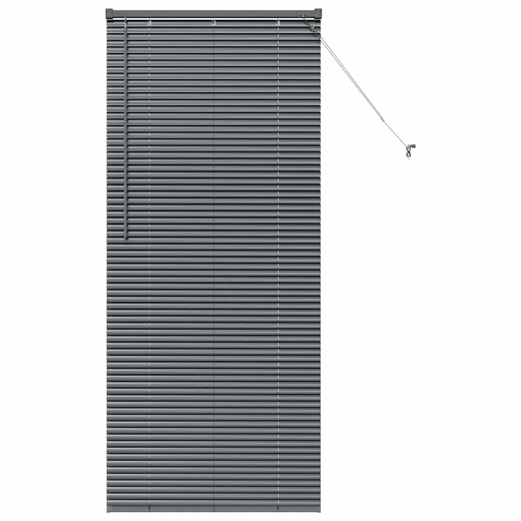 vidaXL Jaluzea pentru Fereastră cu perdele Manual Gri închis Aluminiu