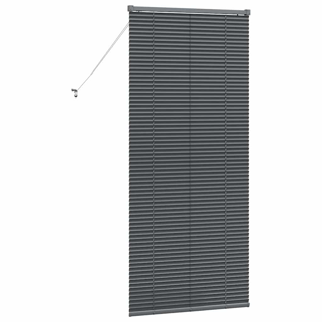 vidaXL Jaluzea pentru Fereastră cu perdele Manual Gri închis Aluminiu