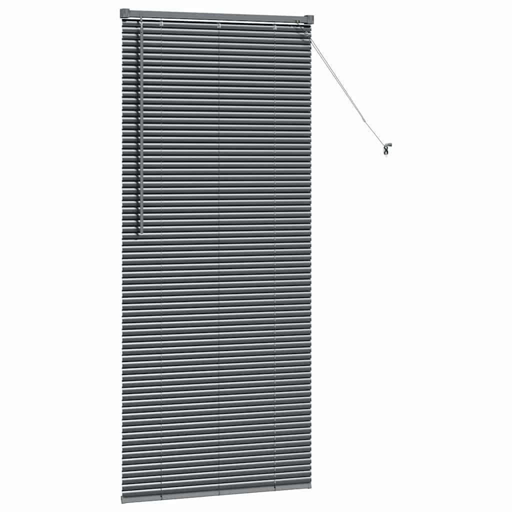 vidaXL Jaluzea pentru Fereastră cu perdele Manual Gri închis Aluminiu