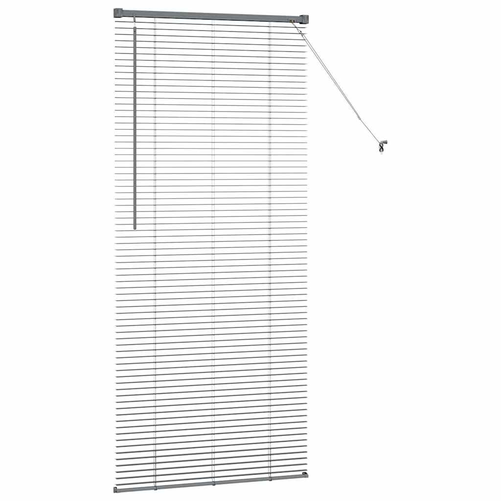 vidaXL Jaluzea pentru Fereastră cu perdele Manual Gri închis Aluminiu