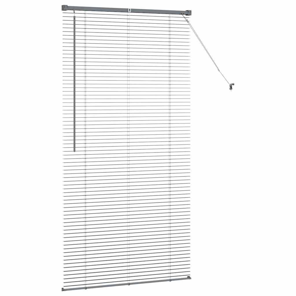 vidaXL Jaluzea pentru Fereastră cu perdele Manual Gri închis Aluminiu