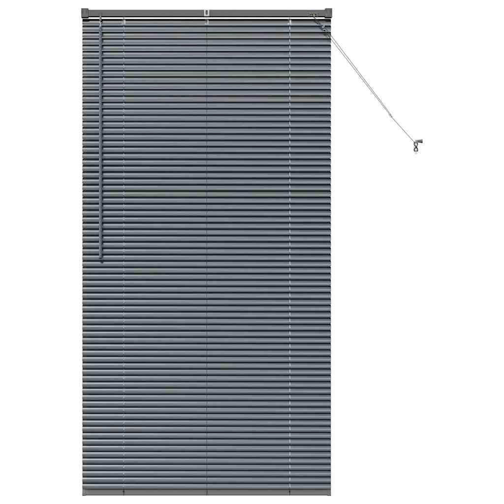 vidaXL Jaluzea pentru Fereastră cu perdele Manual Gri închis Aluminiu