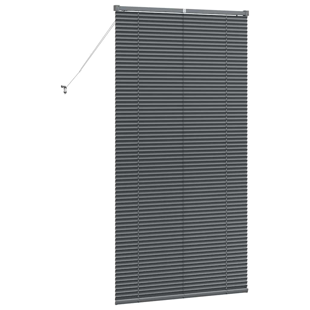 vidaXL Jaluzea pentru Fereastră cu perdele Manual Gri închis Aluminiu