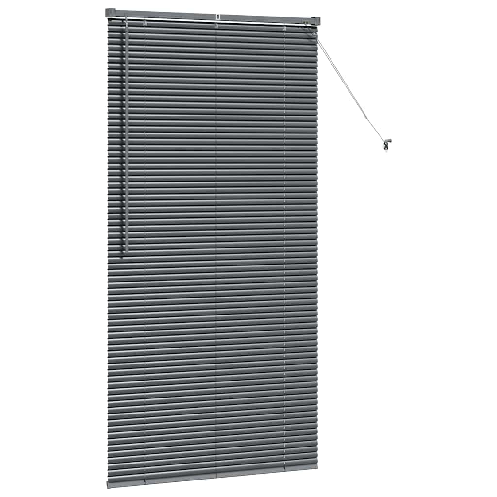 vidaXL Jaluzea pentru Fereastră cu perdele Manual Gri închis Aluminiu