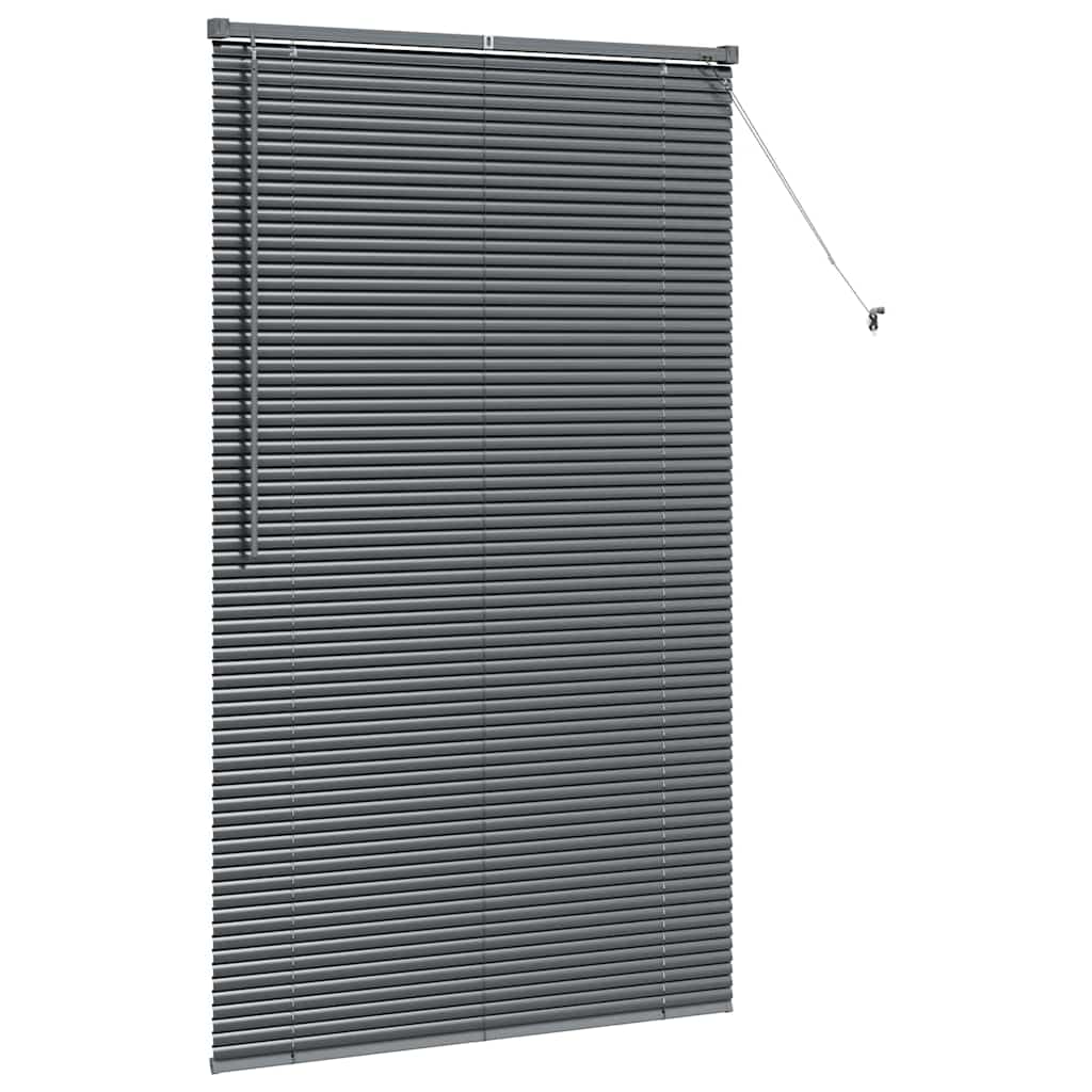 vidaXL Jaluzea pentru Fereastră cu perdele Manual Gri închis Aluminiu