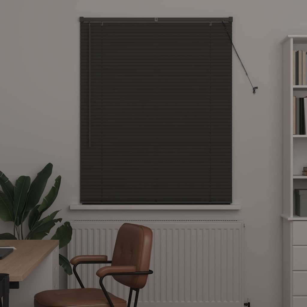 vidaXL Jaluzea pentru Fereastră cu perdele Manual Gri închis Aluminiu