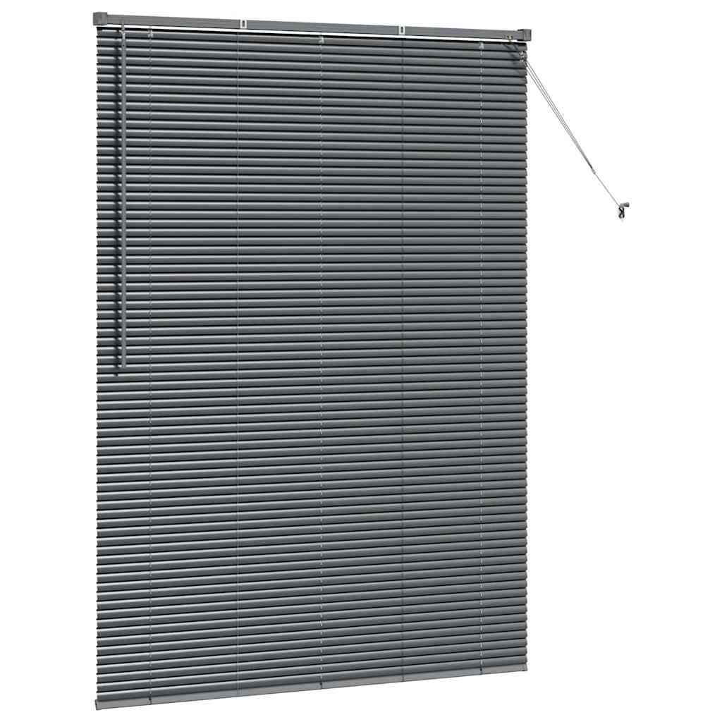 vidaXL Jaluzea pentru Fereastră cu perdele Manual Gri închis Aluminiu vidaXL Jaluzea pentru Fereastră cu perdele Manual Gri închis Aluminiu