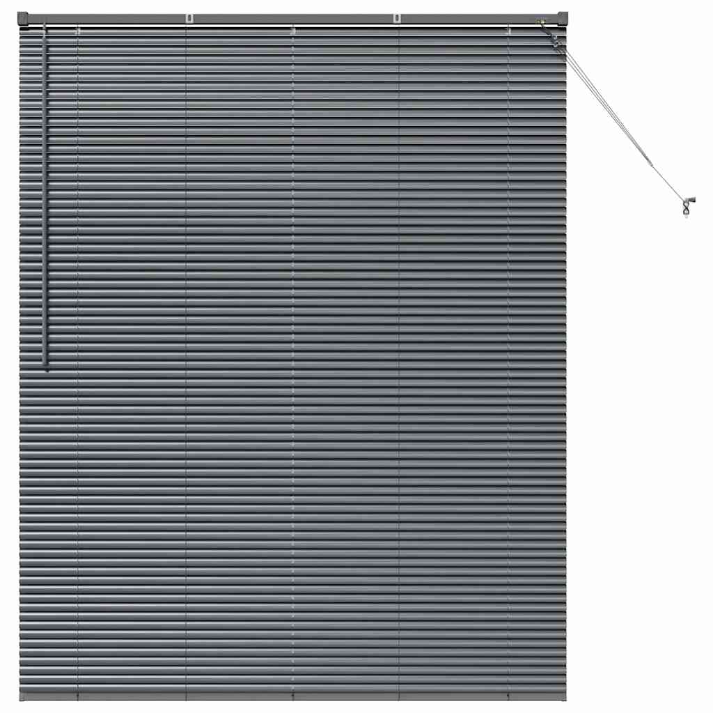 vidaXL Jaluzea pentru Fereastră cu perdele Manual Gri închis Aluminiu