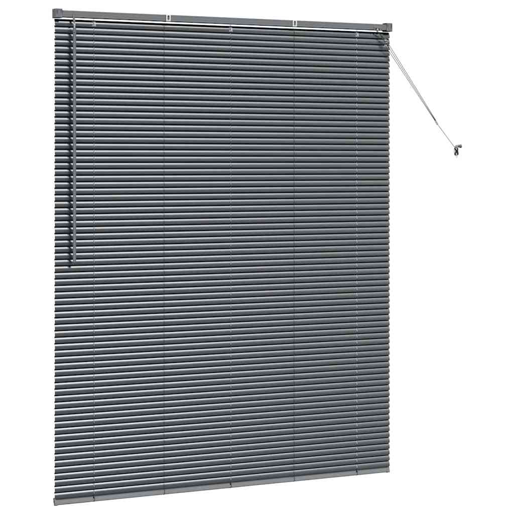 vidaXL Jaluzea pentru Fereastră cu perdele Manual Gri închis Aluminiu